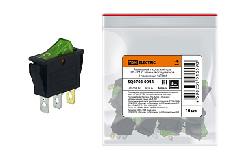 TDM Клавишный переключатель IRS-101-G зеленый с подсветкой 2 положения 1з SQ0703-0044
