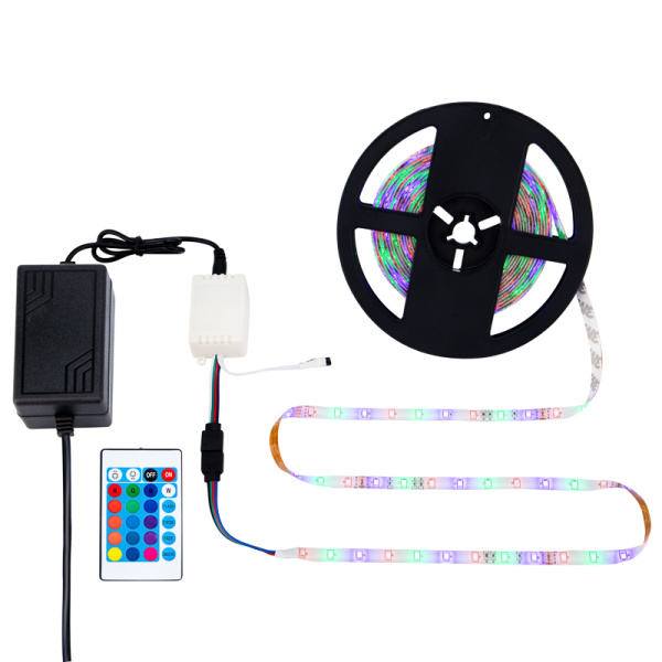 Комплект светодиодной ленты 5 м с блоком питания и RGB контроллером, IP65, свечение RGB Rexant 142-402