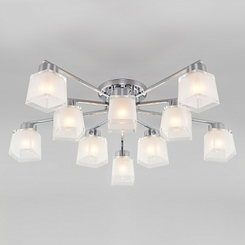 Eurosvet Потолочная люстра со стеклянными плафонами 30162 хром a047322