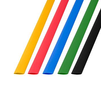 Набор термоусадочной трубки 10,0 / 5,0 мм 1м Пять цветов Rexant 29-0160