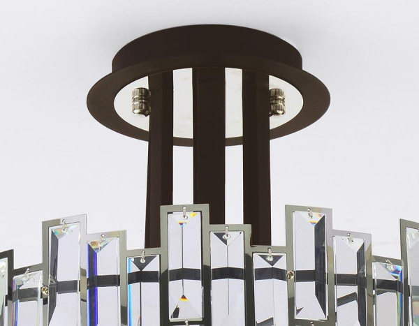 Ambrella Подвесная люстра с хрусталем TR5052 CH/BK/CL хром/черный/прозрачный E14/6 max 40W D500*380 Купить Ambrella Подвесная люстра с хрусталем TR5052 CH/BK/CL хром/черный/прозрачный E14/6 max 40W D500*380