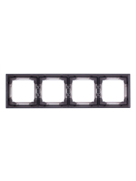 Купить ABB EPJ Levit белый / дымчатый чёрный Рамка 4 поста 2CHH015040A6062