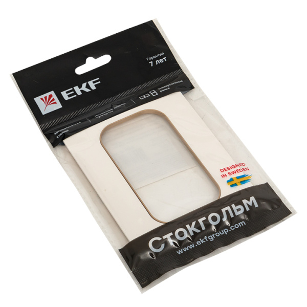 Купить EKF PROxima Стокгольм Белый Линия шампань Рамка для розетки 2-ой