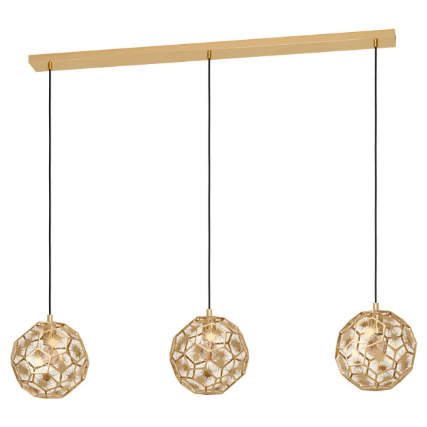 Eglo SKOURA Подвес , 3x60W(E27), L1300, B255, H1500, сталь, черный, латунь 39757