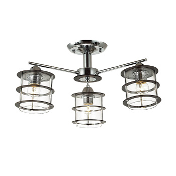 Lumion 3504/3C LN18 215 хром/плафон стекло/дерев.декор на плафоне Люстра потолочная Е27 3*60W 220V ROTONDUM