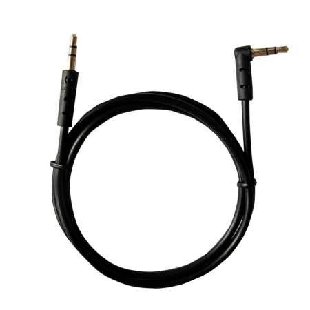 Аудио кабель 3,5 мм штекер-штекер угловой 1М черный Rexant 18-1120