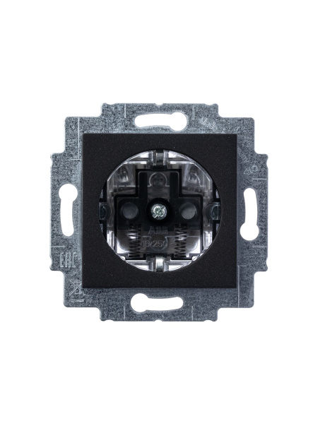 Купить ABB EPJ Levit антрацит / дымчатый чёрный Розетка с заземлением со шторками 2CHH203457A6063