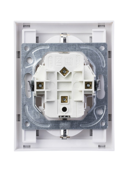 Купить ABB EPJ Levit серый / белый Розетка двойная с заземл, со шторками 2CHH223457C6016