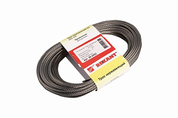 Трос нержавеющий d=3мм, моток 20 метров Rexant 09-5503