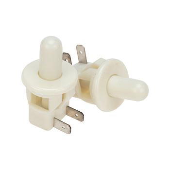 Выключатель-кнопка 250V 2.5А (2с) ON-(OFF) Б/Фикс белый (мебельная) Rexant 36-3020