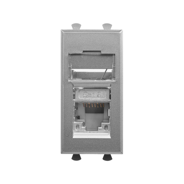 DKC Компьютерная розетка RJ-45 модульная, кат. 6 экранированная,"Avanti","Закаленная сталь", 1 модуль