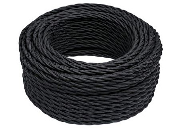 BIRONI Черный матовый Витой провод 3*2,5 10м B1-435-73-10
