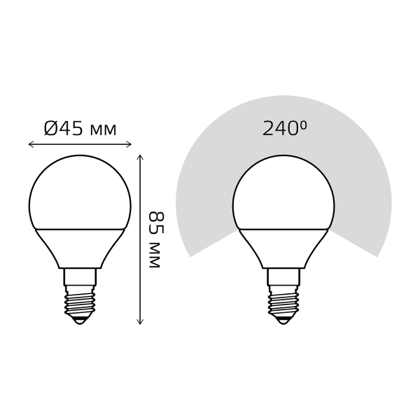 Купить Gauss Лампа Elementary Шар 12W 880lm 3000K Е14 LED 53112