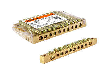 TDM Шина "N" нулевая 8x12мм 10/2 (10 групп/крепеж по краям) SQ0801-0069