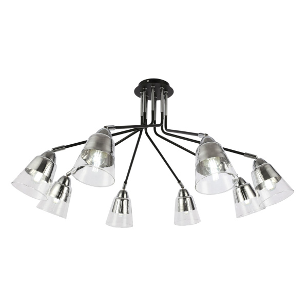 Evoluce SLE102902-08 Светильник потолочный Черный, Хром/Прозрачный E27 8*40W