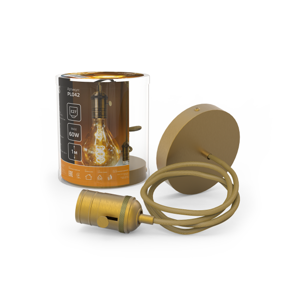 Купить Gauss Светильник подвесной PL041  черный E27, 1 м, 1/40 PL042