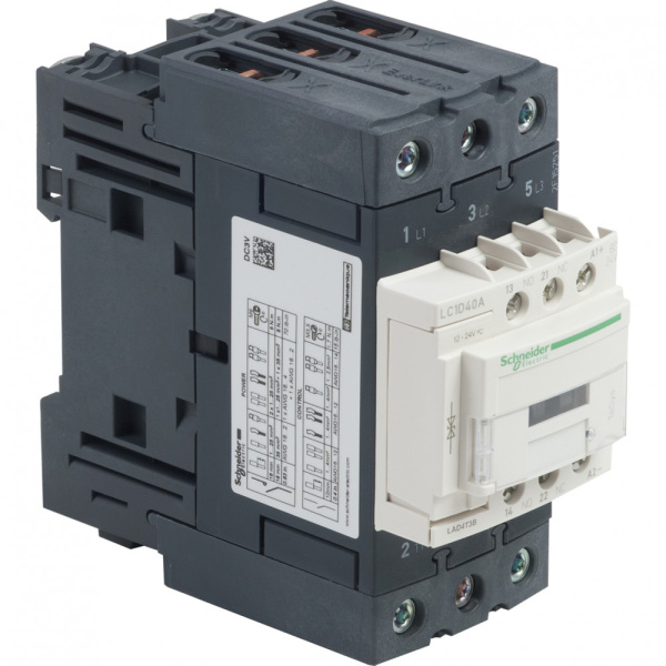 SE Contactors D Telemecanique Контактор 3P Everlink 40A, 3НО сил.конт. 440В катушка 24V DС LC1D40ABD