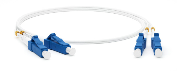 Hyperline FC-D2-9A1-LC/UR-LC/UR-H-2M-LSZH-WH Патч-корд волоконно-оптический (шнур) SM 9/125 (G.657), LC/UPC-LC/UPC, 2.0 мм, duplex, LSZH, 2м 39301