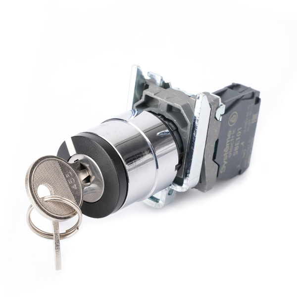 Systeme Electric Переключатель SB4 в сборе модульный 22мм 2 позиции с фиксацией ключ 2пол 1НО