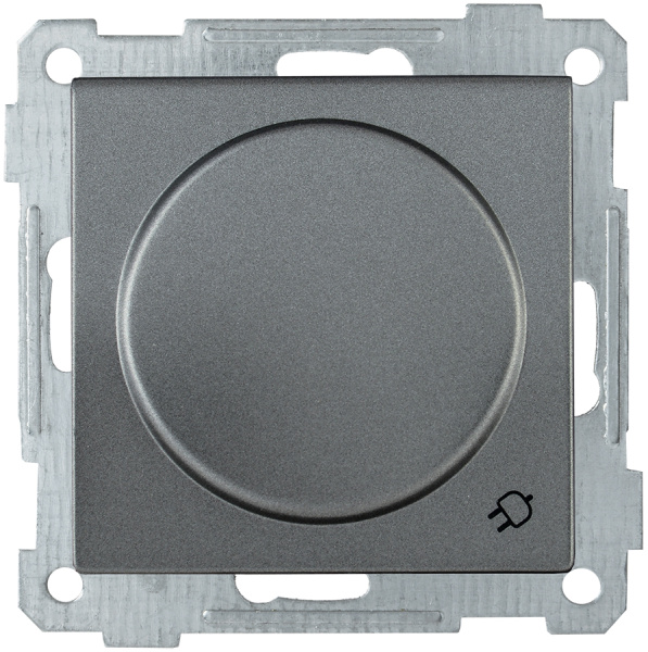 IEK РС16-1-0-Б Розетка с з/к с з/ш и кр. 16А BOLERO антрацит ERB16-K95-16