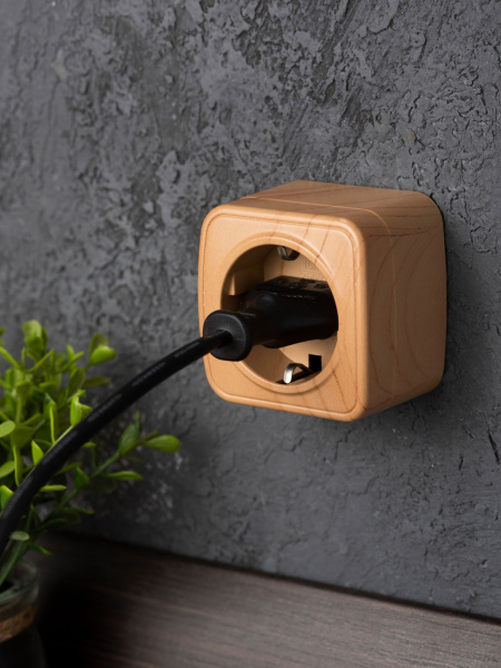 Купить EKF Basic Минск Светлое дерево Розетка с /з, 16А, ОП