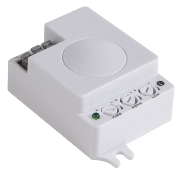 Датчик движения потолочный микроволновый ДДПМ 02, 180 (гориз)/ 360 (верт) ,1200 Вт,10-2000Лк, 3-10 м,10-900 сек,5,8ГГц. Rexant 11-9217