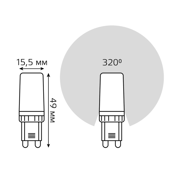 Купить Gauss Лампа G9 AC150-265V 3W 230lm 2700K силикон LED 107709103