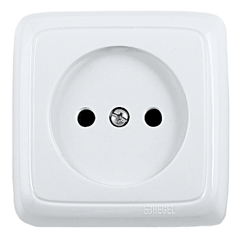 Hegel Альфа наруж Белая РА16-104 Розетка, со шторками, с изол. пластиной