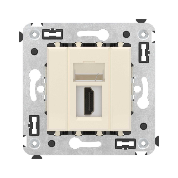 Купить DKC HDMI розетка одинарная в стену, тип А-А, "Avanti", "Ванильная дымка"