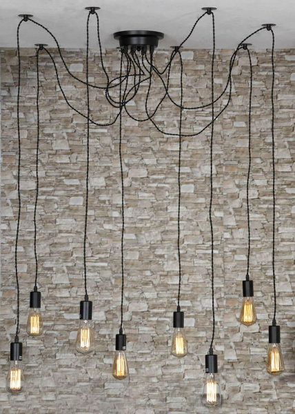 Купить Lussole LGO Металл Черный /  Без плафона Подвес E27 60W LSP-9840