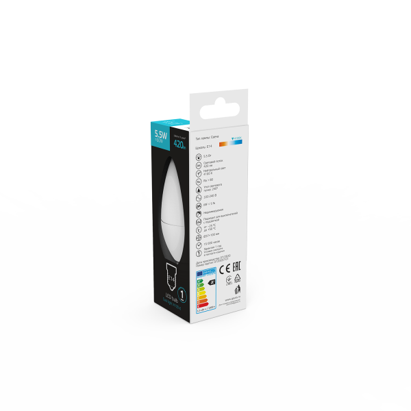 Купить Gauss Лампа Basic Свеча 5,5W 420lm 4100K E14 LED 1033126