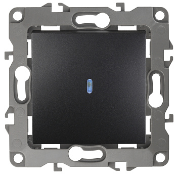 ЭРА 12-1102-05 Выключатель с подсветкой, 10АХ-250В, IP20, 12, Антрацит
