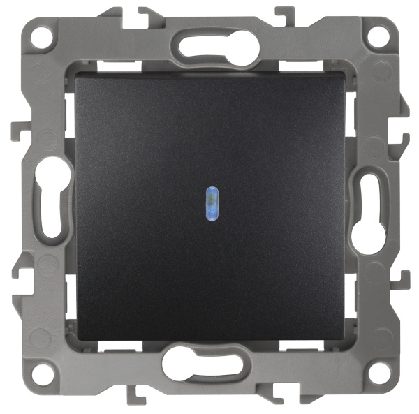 ЭРА 12-1102-05 Выключатель с подсветкой, 10АХ-250В, IP20, 12, Антрацит