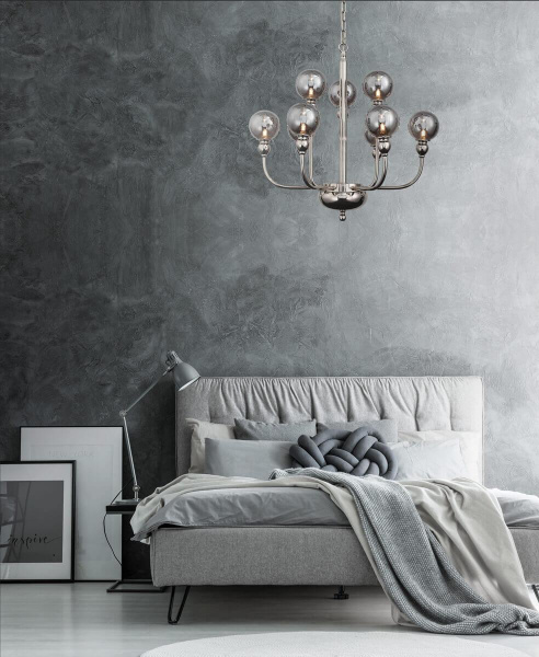 Купить ST LUCE SL552.103.09 Люстра подвесная  Никель/Дымчатый G9 9*28W