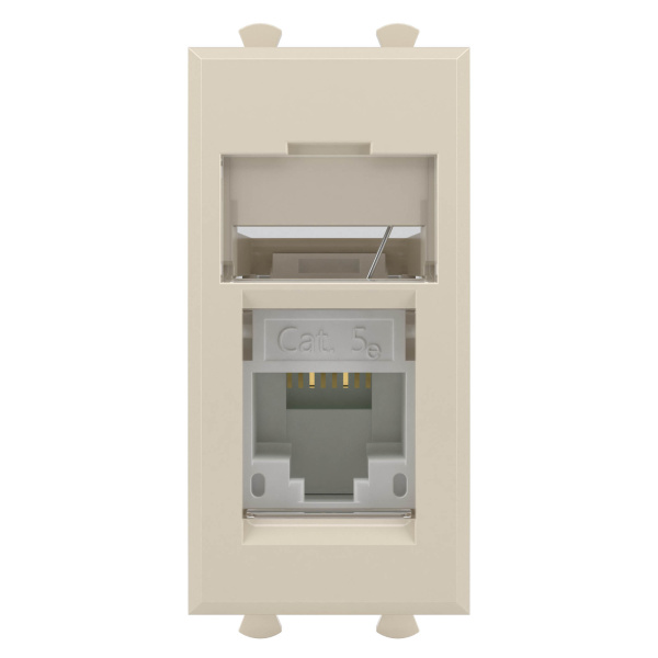 Купить DKC Компьютерная розетка RJ-45 модульная, кат.5е, "Avanti", "Ванильная дымка", 1 модуль