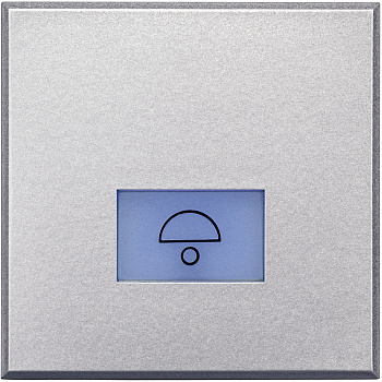 BT Axolute Алюминий Кнопка 1Р (NO) 10 А 250В с символом «звонок» – 2 модуля HC4042/2