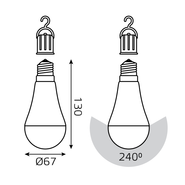 Купить Gauss Лампа A60 7W 470lm 4100K E27 с Li-Ion аккумулятором LED 102402207