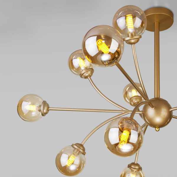 Купить Eurosvet Потолочная люстра со стеклянными плафонами 30180 матовое золото a057464