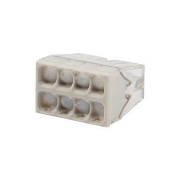 Экспресс-клемма с пастой СМК 2273-248, 8-проводная 0.5-2.5 мм², прозрачная (50 шт./уп.) Rexant 07-5230