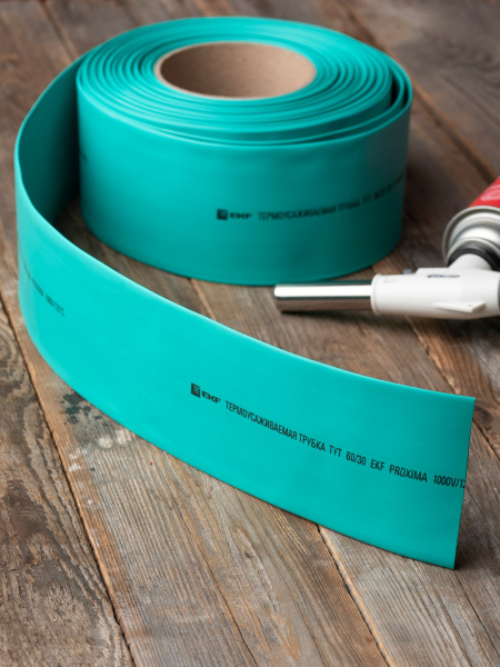 Купить EKF PROxima Термоусаживаемая трубка ТУТ нг 60/30 зелёная рулон