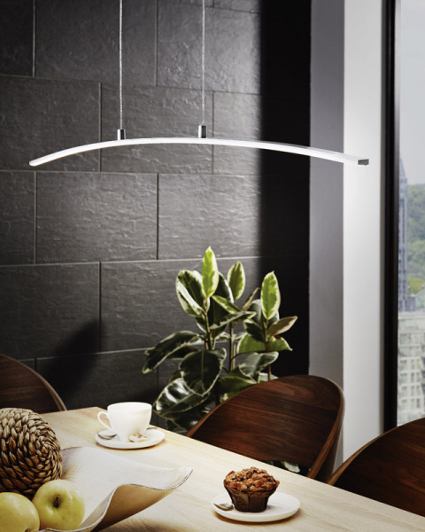 Купить Eglo Cветодиодный подвес LASANA, 14W (LED), L900, H1000, сталь, алюминий, хром/пластик, белый 32048