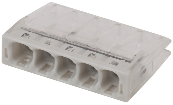 ЭРА NO-224-31 Клемма СМК компактная, серия 205, 5 отверстий, 0,5-2,5 мм2 (упак. 4 шт.)