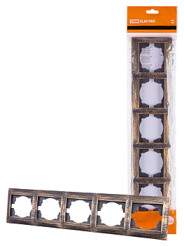 TDM Рамка 5-ти постовая горизонтальная старинная бронза "Лама" SQ1815-0782