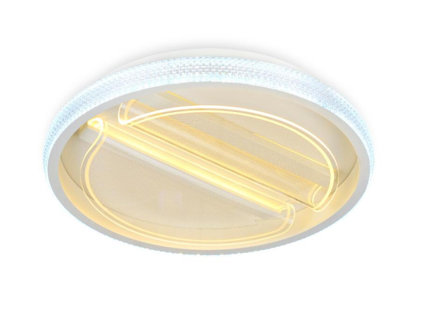 Купить Ambrella Потолочный светодиодный светильник с пультом FA602 WH белый 88W D470*90 (ПДУ РАДИО 2.4)