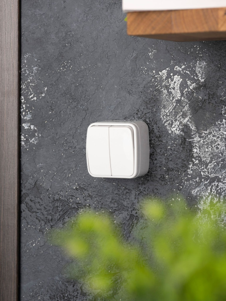 Купить EKF Basic Минск Белый Выключатель 2-кл, 10А, ОП