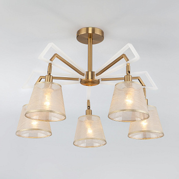 Eurosvet Потолочная люстра с поворотными рожками 60082/5 золотая бронза 00000086126