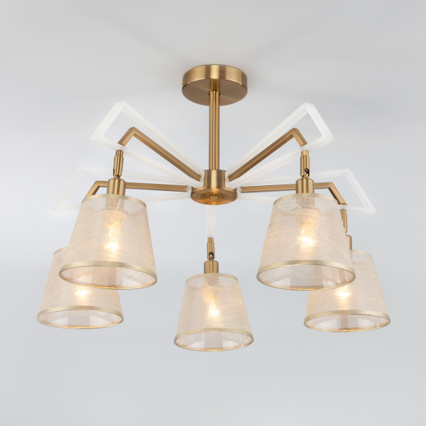 Eurosvet Потолочная люстра с поворотными рожками 60082/5 золотая бронза 00000086126