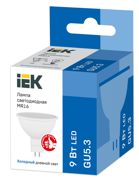 Купить IEK Лампа LED MR16 софит 9Вт 230В 6500К GU5.3