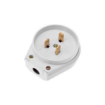 Вилка ВШ для электрической плиты 32 А, 250 В, 2Р+РЕ белая Rexant 11-8931