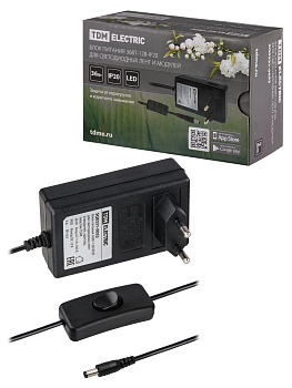 TDM Блок питания 36Вт-12В-IP20  для светодиодных лент и модулей, адаптер, пластик SQ0331-0053